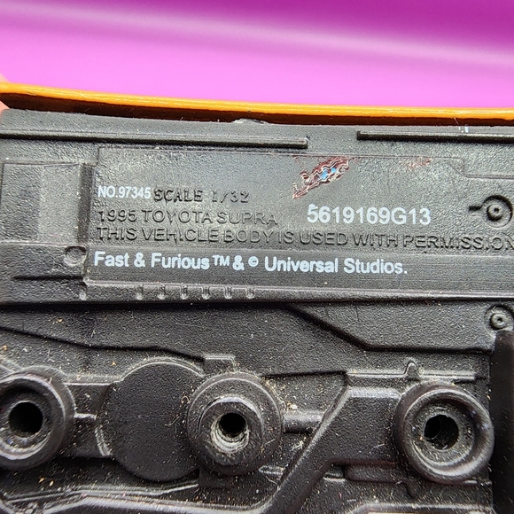 The Fast And Furious 1995 Toyota Supra Diecast Car 1:32 Scale 5" Orange - Picture 7 of 9